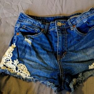 High Waisted Shorts with Lace
